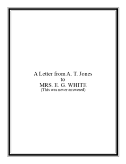 A Letter to E. G. White